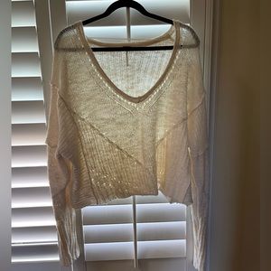 Free People Cream Knit Sweater Size Medium